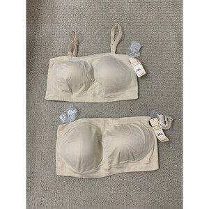 Truekind Bandeau Convertible Strapless Set of 2 Wireless Seamless Bra 3XL NEW